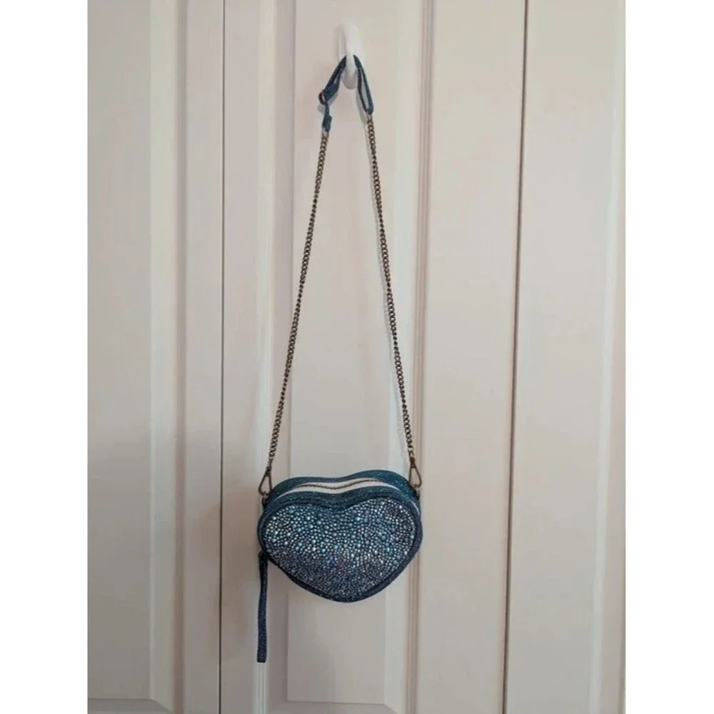 Rebel Athletic blingy Midnight Mermaid sparkle heart purse